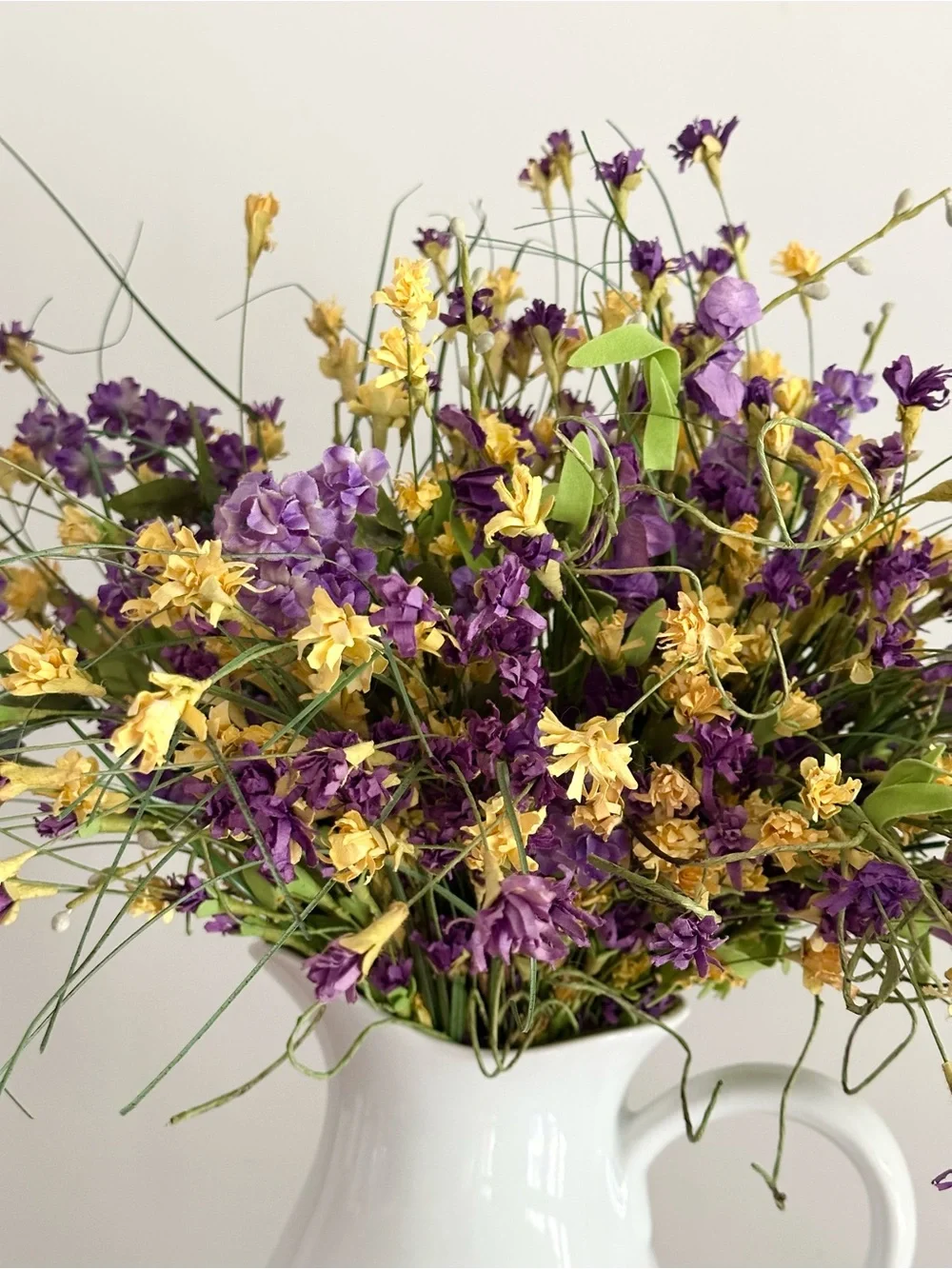 Wildflower Bouquet - Purple & Yellow Faux Floral Arrangement